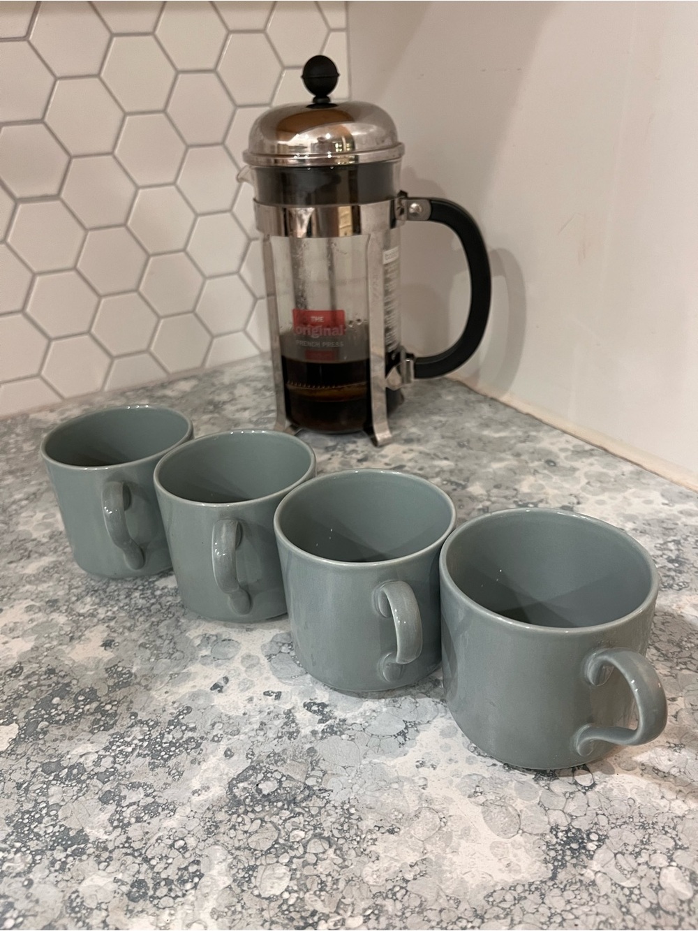 VTG set of 4 Bergen Green by Mikasa 8oz  cups. Mint. AirB&B, beach house, guests